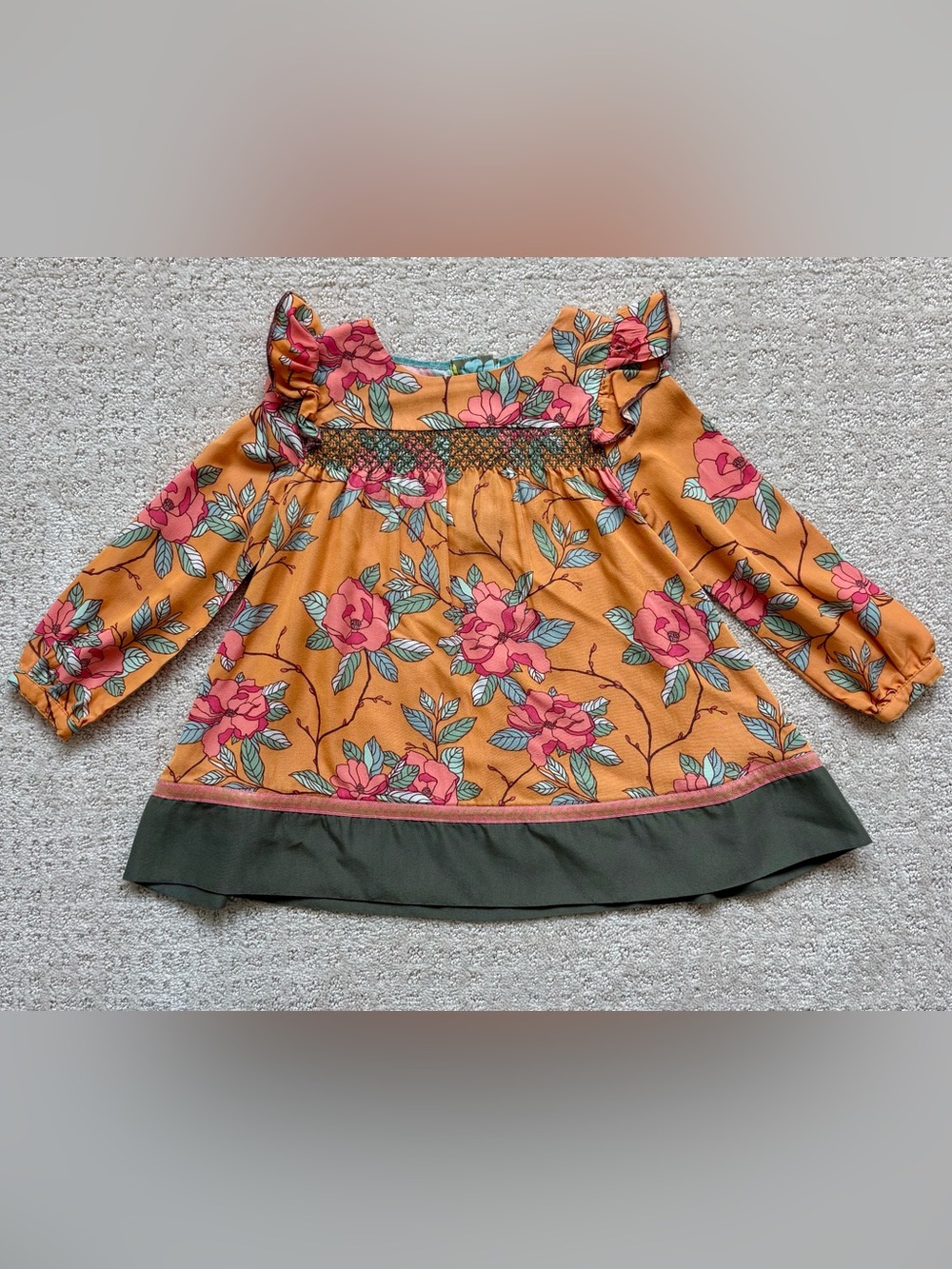 Matilda Jane Girl’s Size 2 Floral Smocked Ruffle Dress Boho Cottagecore